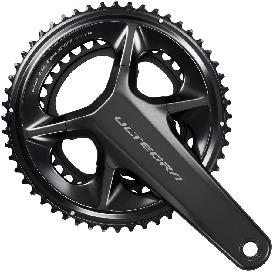 Shimano Ultegra FC-R8100 Crankset - 170mm,172.5mm, 175mm, 12-Speed, 50/34t, Hollowtech II Spindle Interface, Black 2022